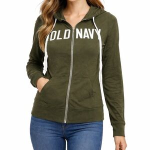 Old Navy Forest Green Zip-Up Lightweight Soft Comfy Casual Hoodie Sweatshirt
